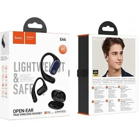Бездротові навушники Hoco EA6 Melody Open True Wireless BT Headset чорний 6942007634151 - фото 3