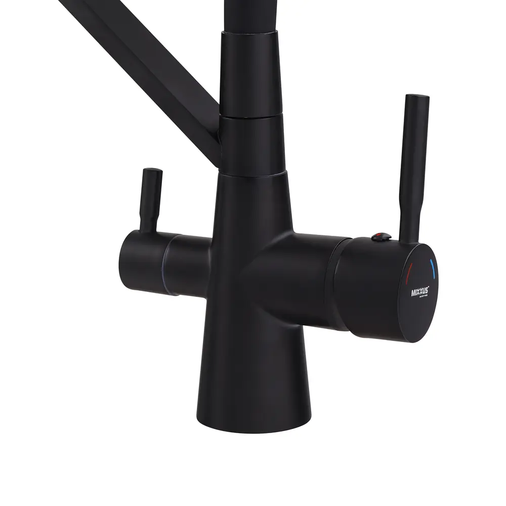 Смеситель для кухни Mixxus Premium Magnet 021 Black с гибким изливом MI6974 Черный матовый - фото 6