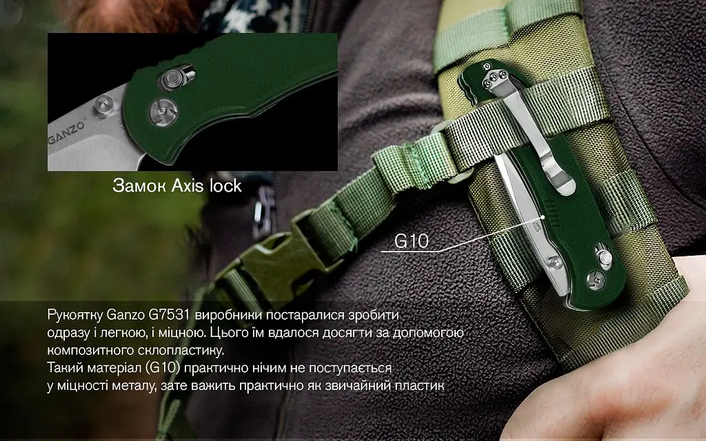 Ніж складаний Ganzo G7531-GR - фото 3