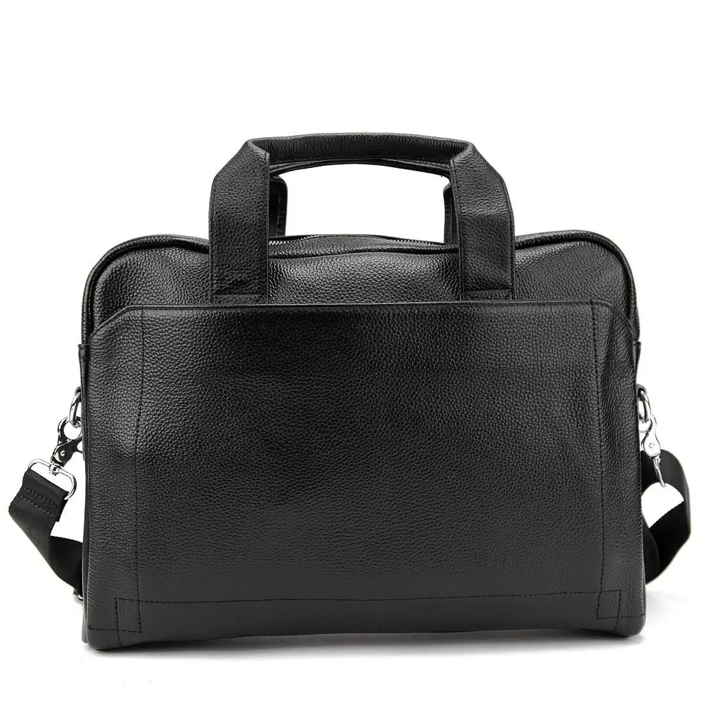 Ділова чоловіча шкіряна сумка Tiding Bag M56-1111A чорна