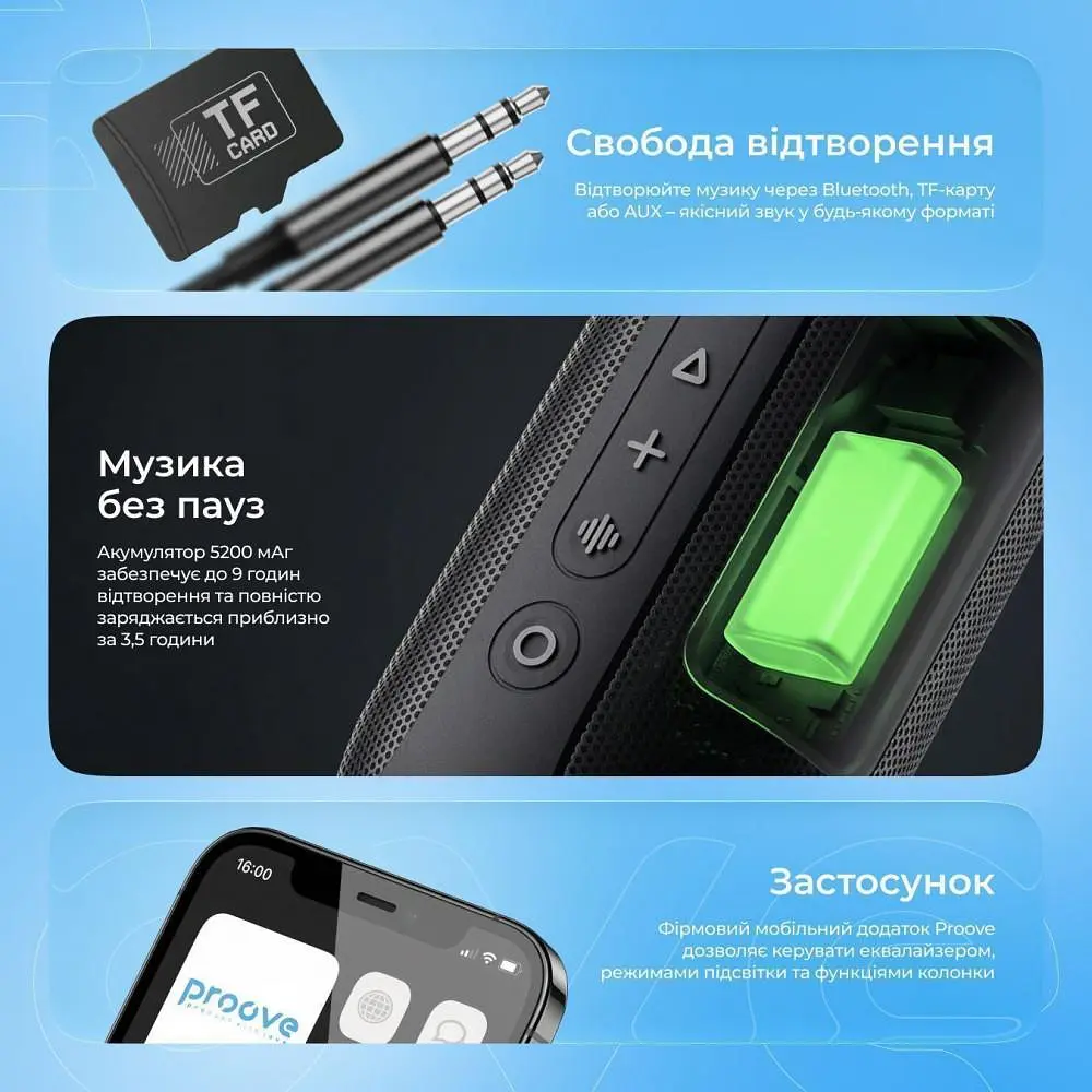 Портативна акустика Proove SoundTrap III 30W (APP) black (PSST3001AP01) - фото 11