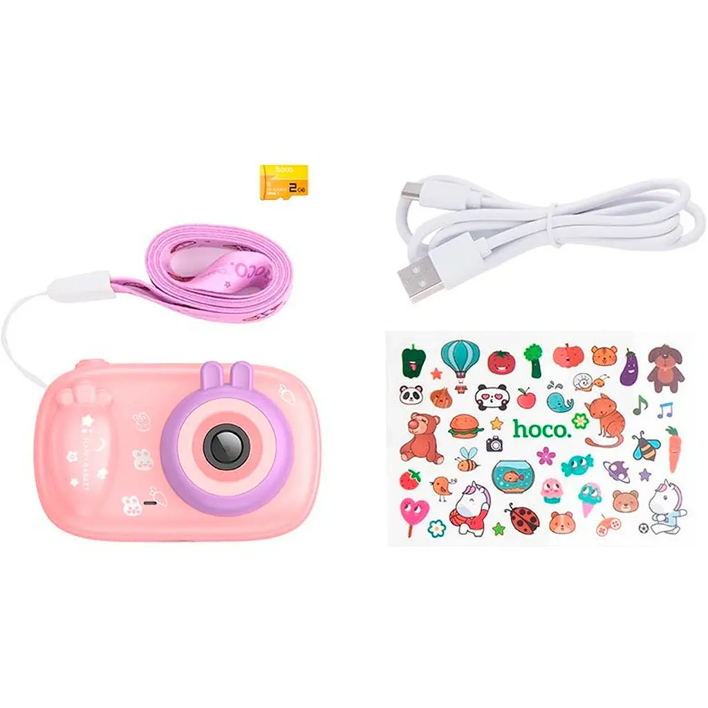 Дитяча фотокамера Hoco DV205 Dual Сamera Pink [136168] - фото 4