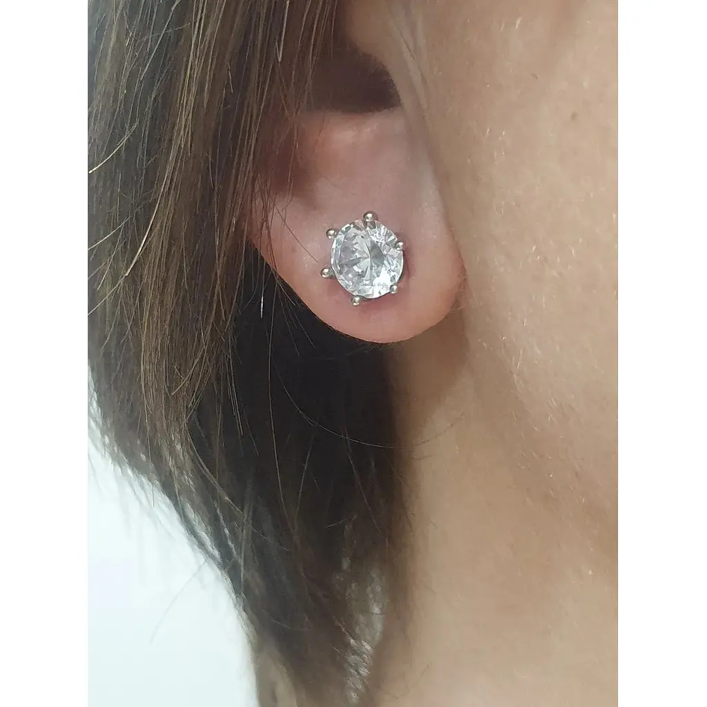 Серебряные пуссеты Tango с фианитами. 520238С - фото 2