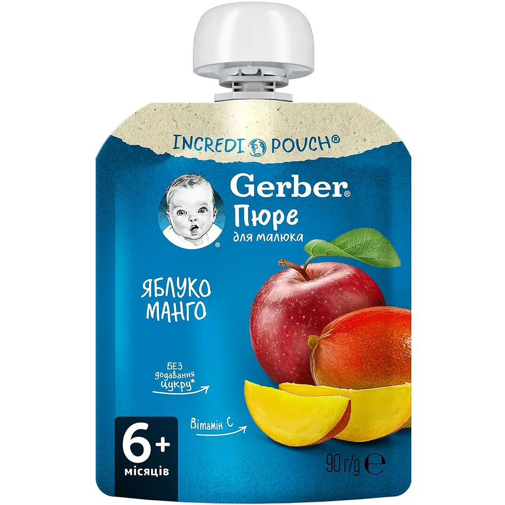 Пюре Gerber Pouch Яблуко і манго 720 г (8 шт. по 90 г) - фото 2