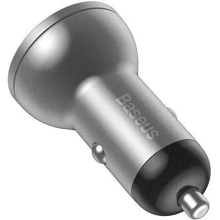 Автомобільний зарядний пристрій Baseus Digital Display Dual USB 4.8 A Car Charger 24 W Silver CCBX-0S  - фото 3