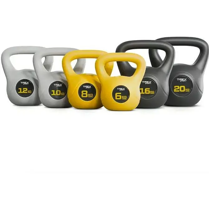 Гиря виниловая Trex Sport TX-006CKB 6 кг желтая - фото 2
