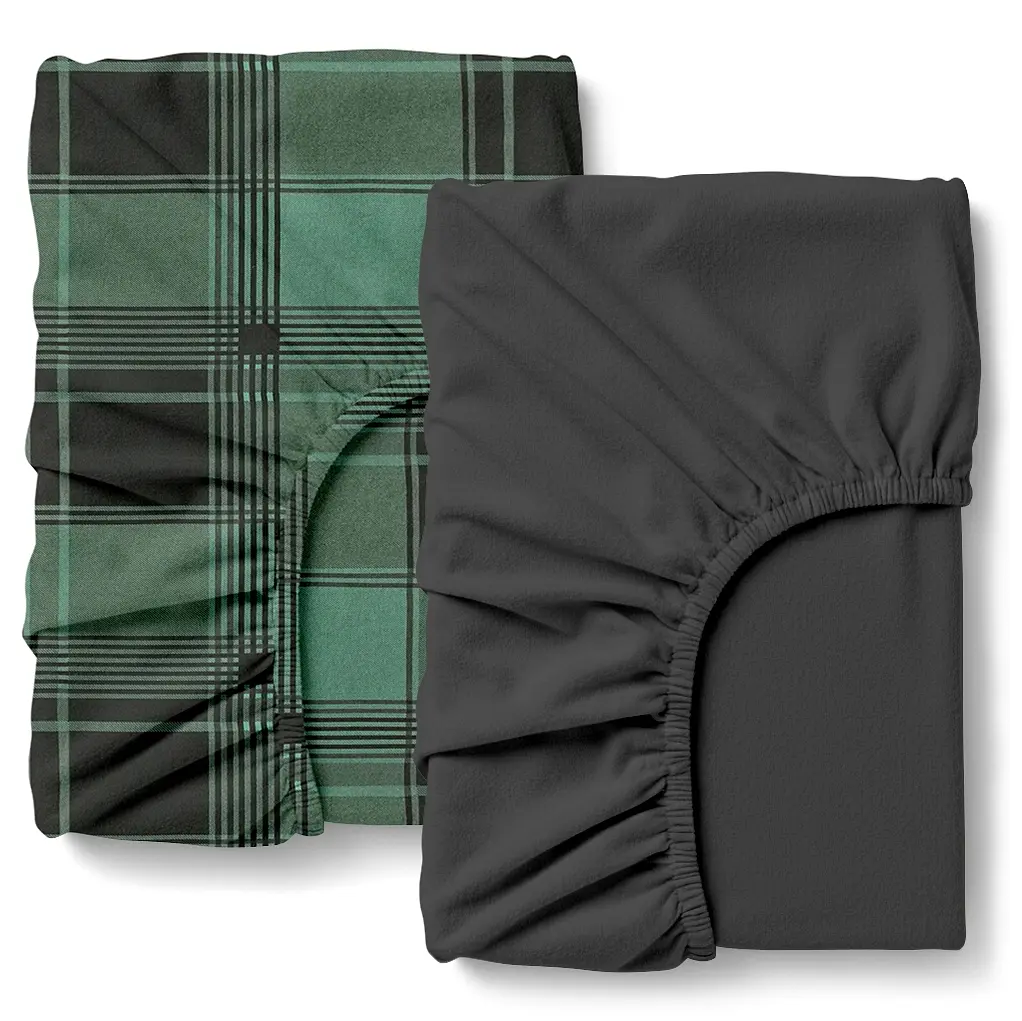 Набір простирадло на резинці фланель 90х200 FOREST TARTAN COSAS (4822052502747)