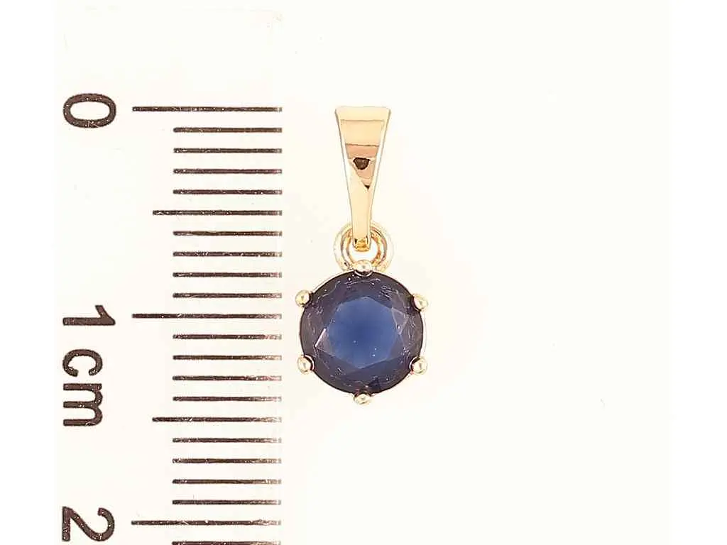 Кулон Xuping Позолота 18K «Синій фіаніт, ø 6мм» для ланцюжка до 5мм (262364) - фото 2
