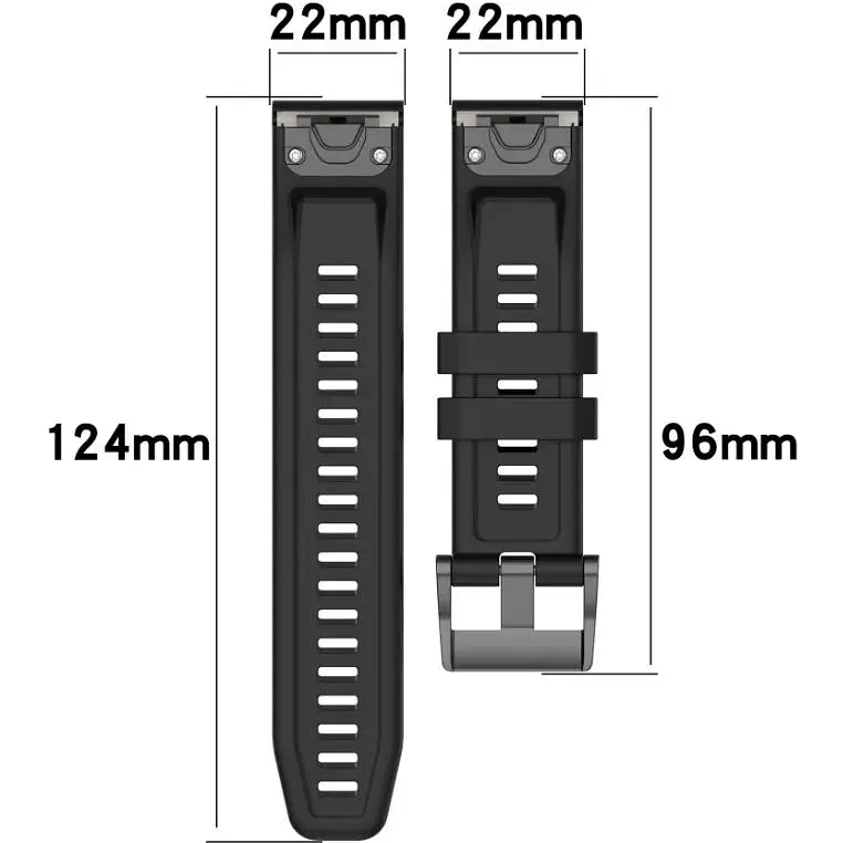 Ремешок DK CDK для Garmin MARQ Adventurer 22mm Silicone Sport Band Classic (015189) (black) - фото 2