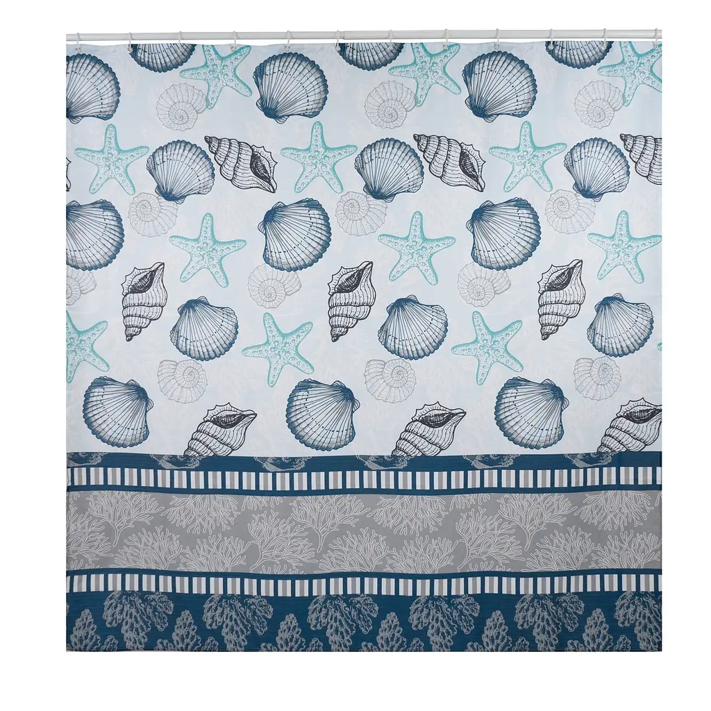 Шторка для ванної кімнати Eco Fabric Морське дно 180*180 см (EF-1802-C) - фото 2