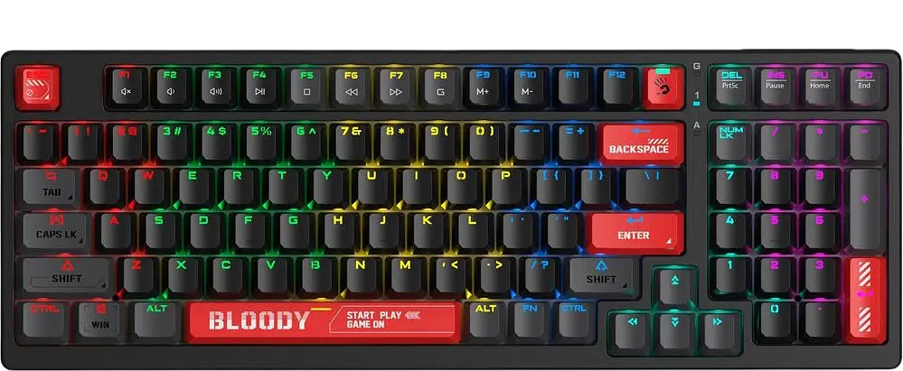 Клавіатура A4Tech S98 Bloody Red RGB Black - фото 4
