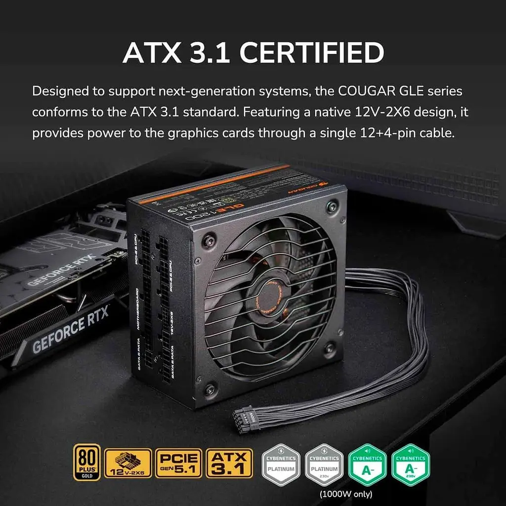 Блок живлення Cougar GLE 1000 1000W 80 Plus Gold Modular (GLE1000) - фото 9