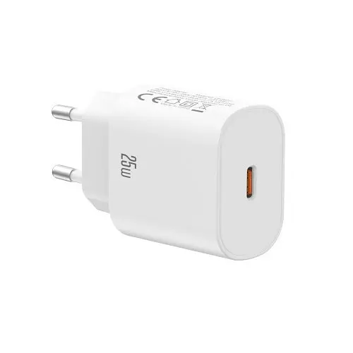 Сітчасте зарядне пристрій XO CE25 PD25W USB-C Fast Charger Type-C cable Білий - фото 3