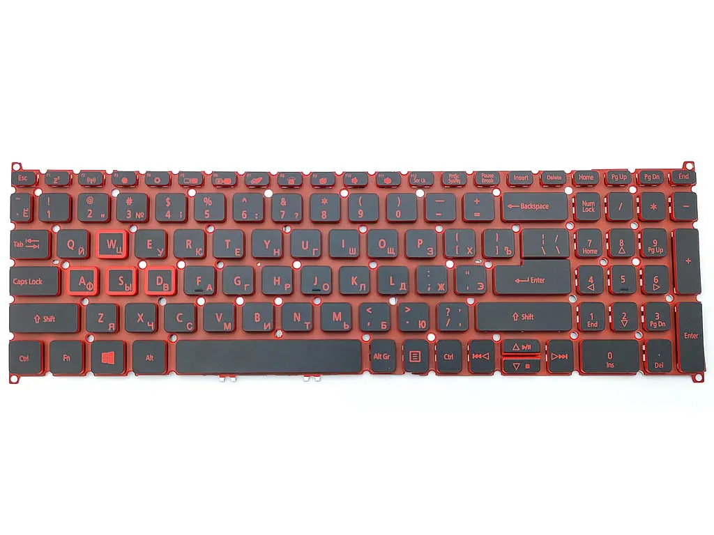 Клавіатура для ACER SP515-51, SP515-51N, SP515-51GN, Nitro NP515-51 (RU Black, RED leter з підсвічуванням) - фото 3