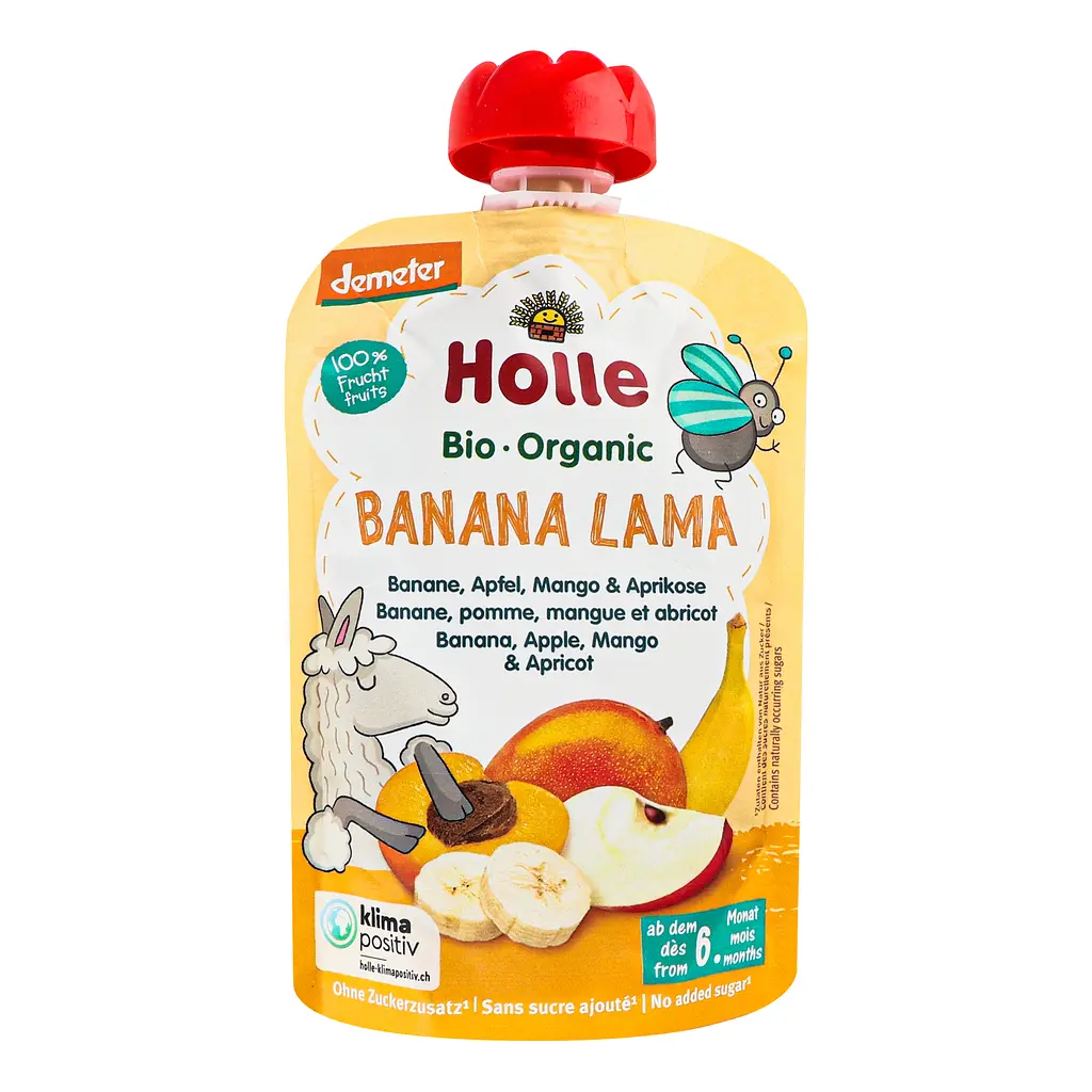 Пюре Holle Banana-Lama, з бананом, яблуком, манго та абрикосом, 100 г - фото 2