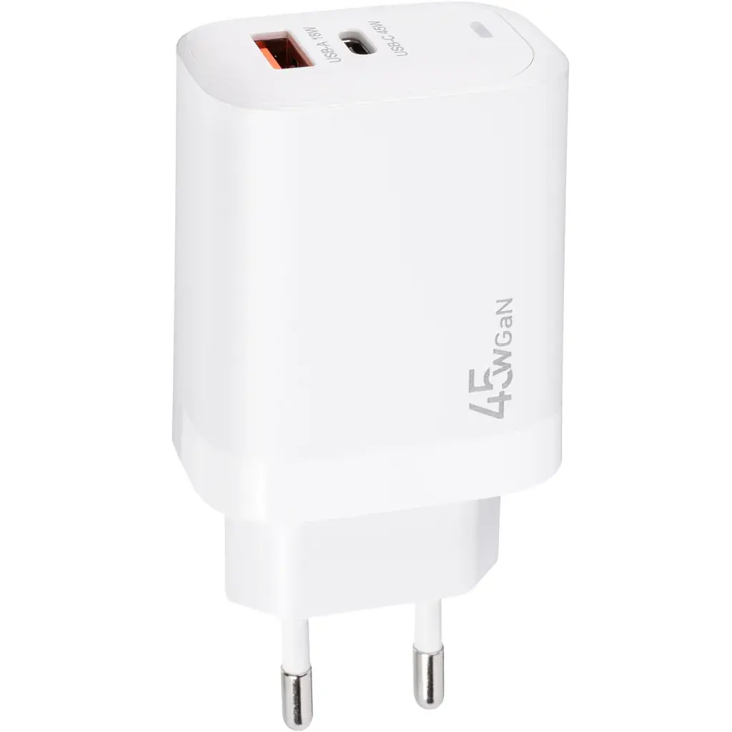Зарядний пристрій XoKo 1xUSB-C PD45W + 1xUSB QC3.0 GaN white (XK-QC-450) - фото 5