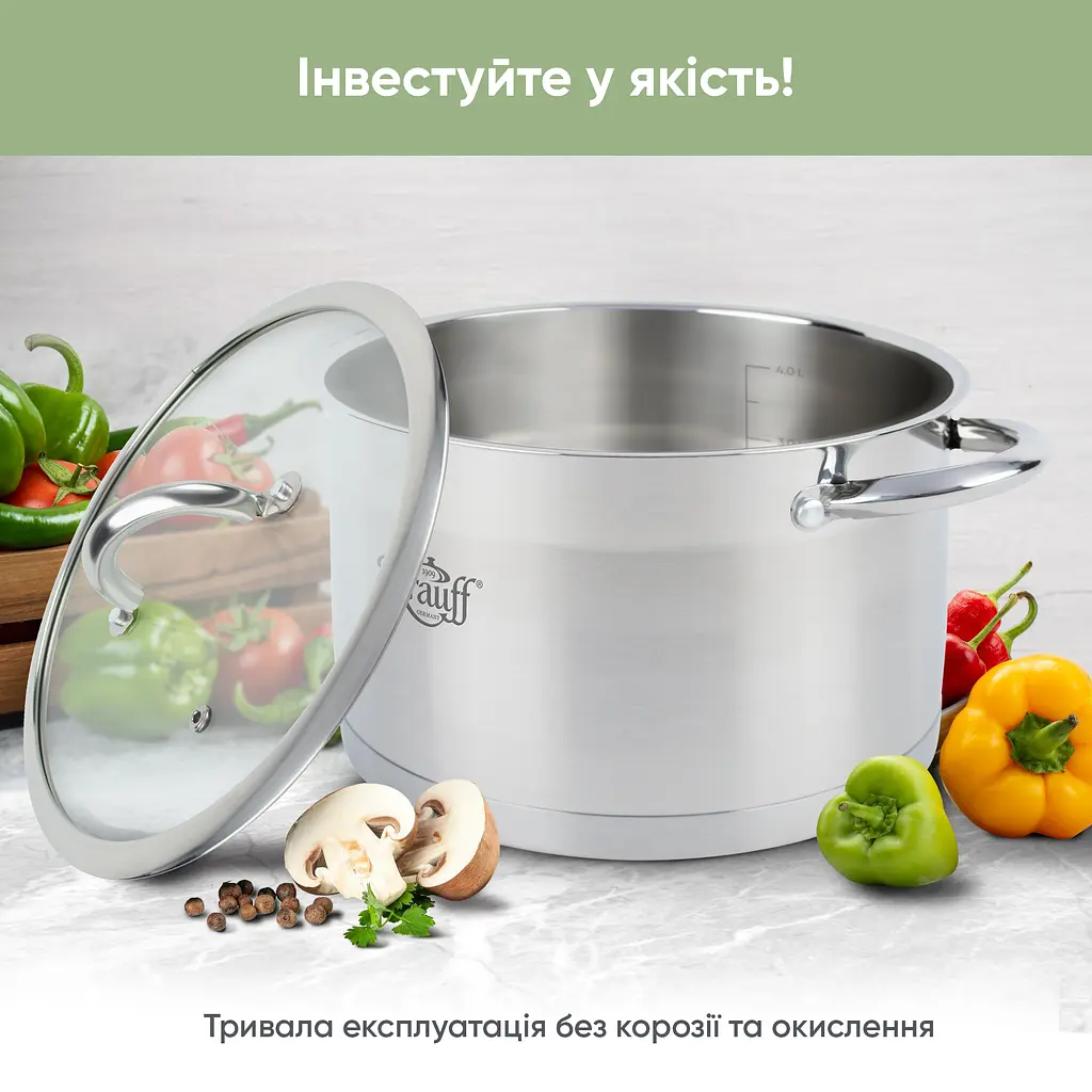 Каструля Krauff Originell зі скляною кришкою 22 см (26-238-052) - фото 4