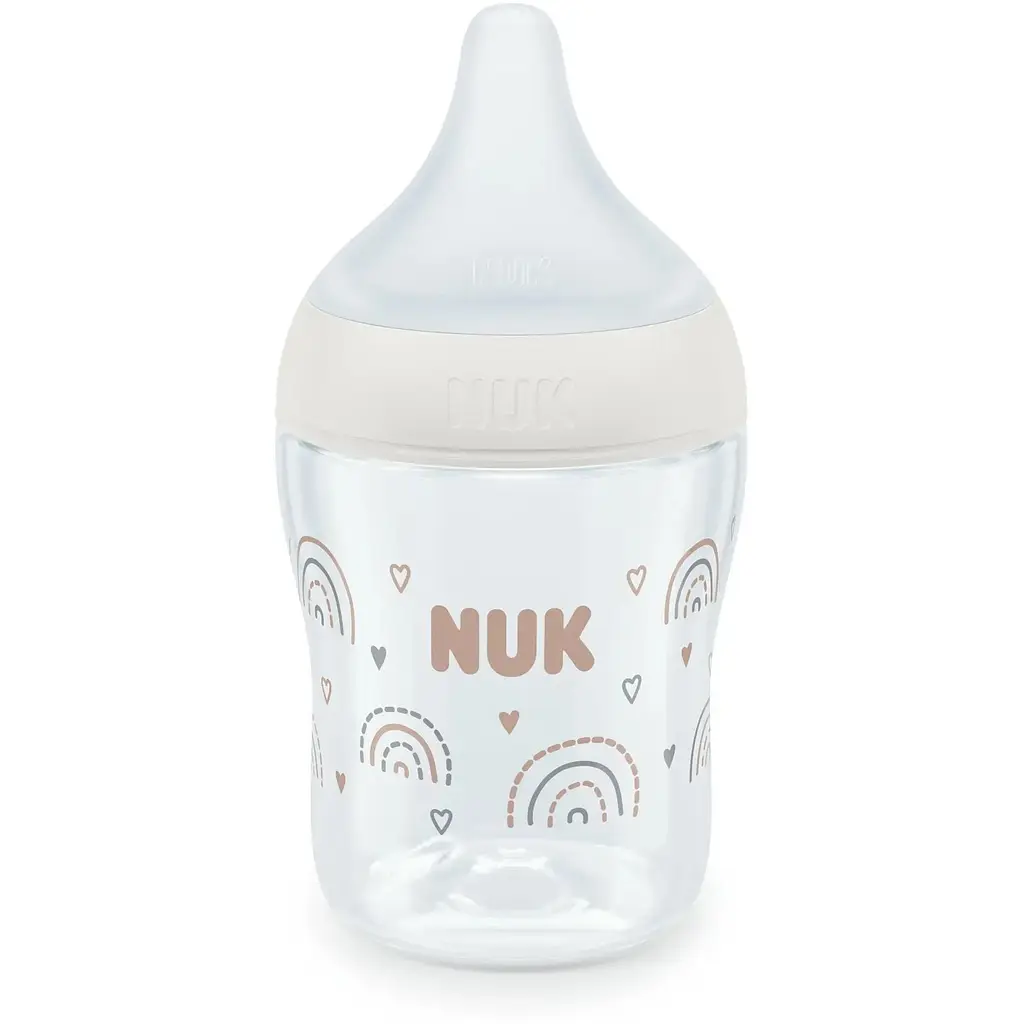 Пляшечка для годування Nuk Perfect Match з індикатором температури, з соскою з силікону з отвором S 120 мл веселка (3954140) - фото 2