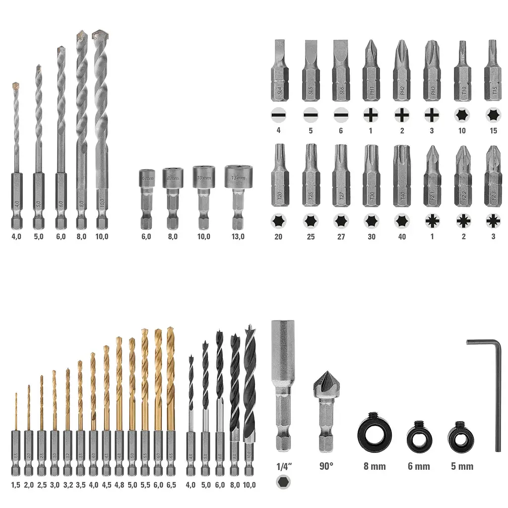 Набір біт і свердел Trotec 49 pieces Hexagon Shank Drill and Bit Set (6200001160) - фото 6