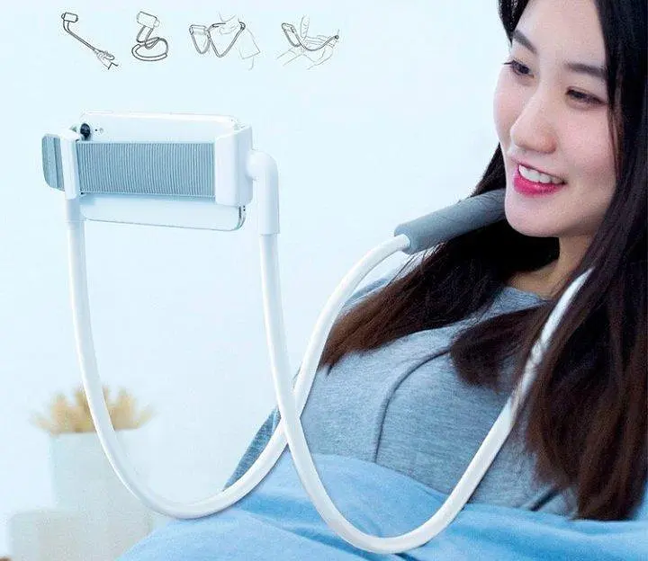 Гнучкий тримач для смартфона Baseus 4-10 Neck-Mounted Lazy Bracket SUJG-ALR02 White - фото 7