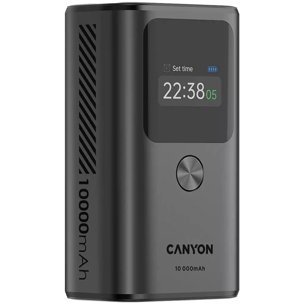 Батарея універсальна Canyon 10000mAh OnPower 130 TFT PD/30W Dark Grey (CNS-CPB130DG) - фото 3