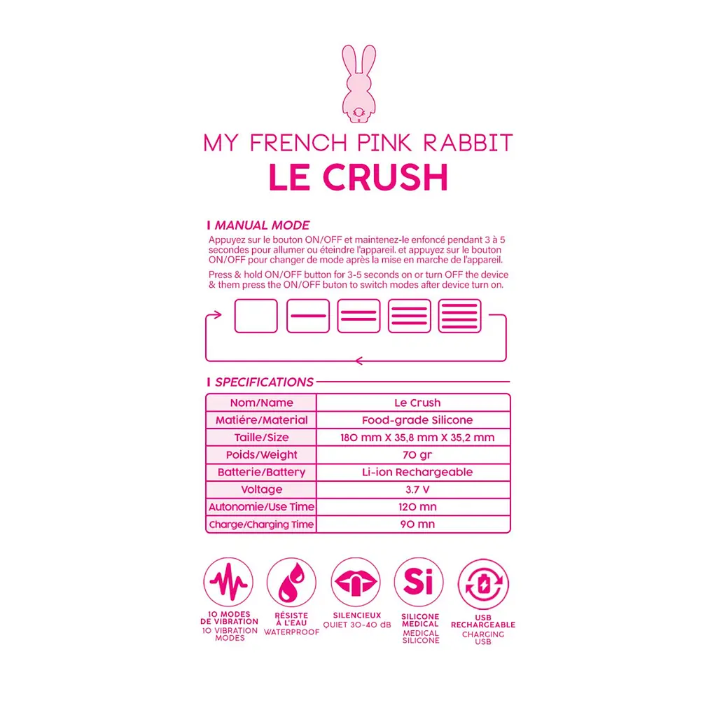 Віброяйце Clara Morgane Le Crush Fushia, 18 см (фуксія) - фото 7