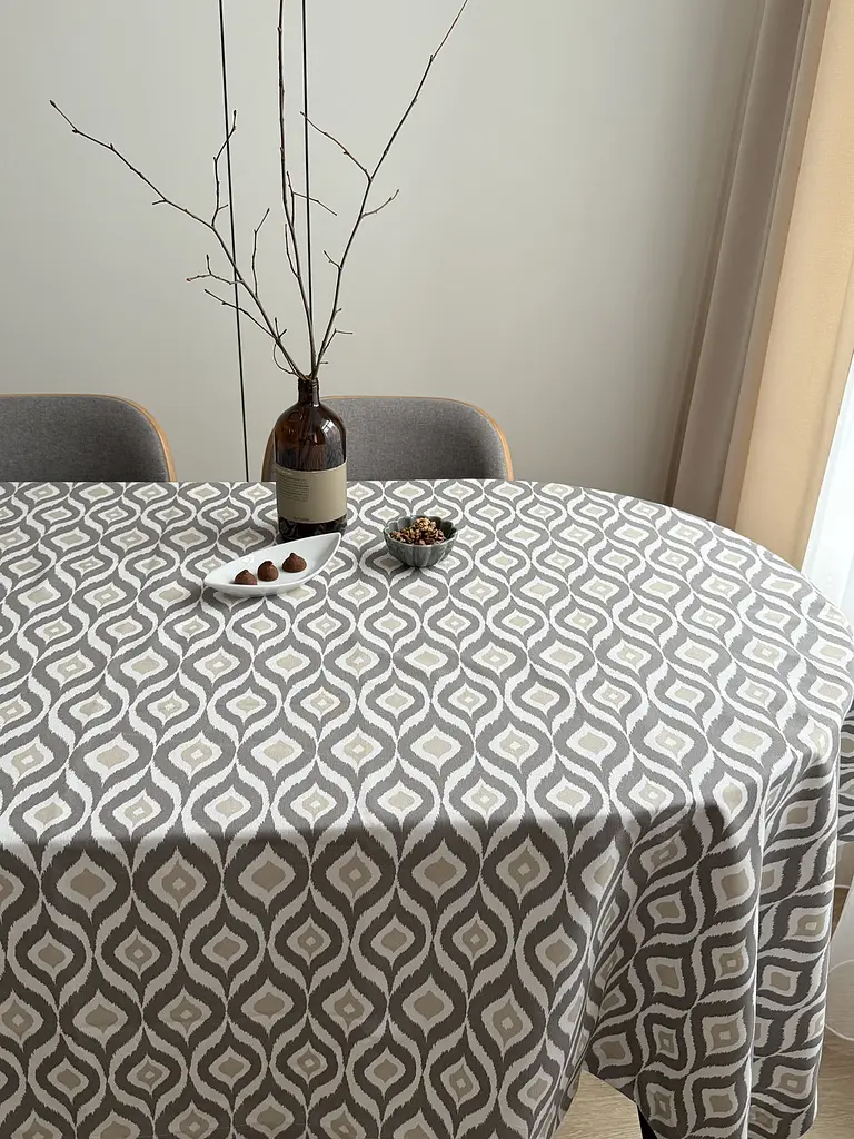 Скатертина столова Ecotton DUCK 170х200 см водовідштовхувальна Абстракт сірий (27951/29) (25032) - фото 9