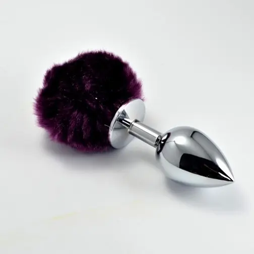 Анальна пробка - Heavy Metal Anal Plug Pompon L Purple - фото 2