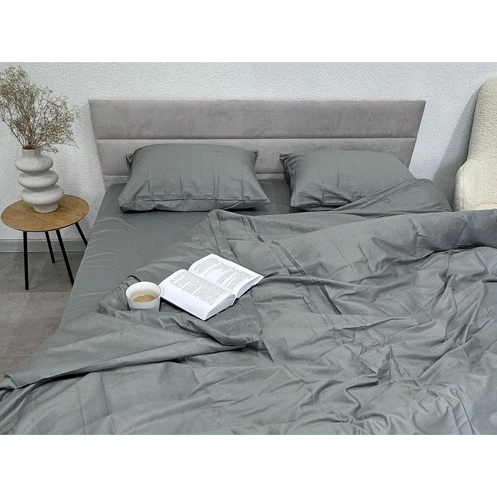 Підковдра Ecotton Natural Grey сатин 210х220 см сіра (24776) - фото 5