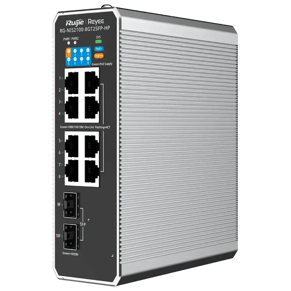 Комутатор Ruijie Reyee 8 портів керований PoE++ (RG-NIS2100-8GT2SFP-HP) - фото 3