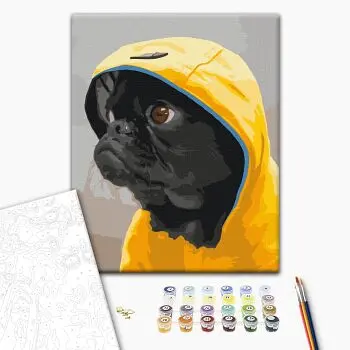 Картина за номерами: Мопс у капюшоні Brushme RBS52614 Різнокольоровий shop (9995482474276) - фото 2