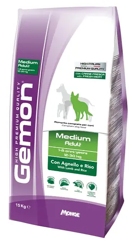 Корм Gemon DOG Medium Adult ягненок/рис для дорослих собак середніх порід - фото 2
