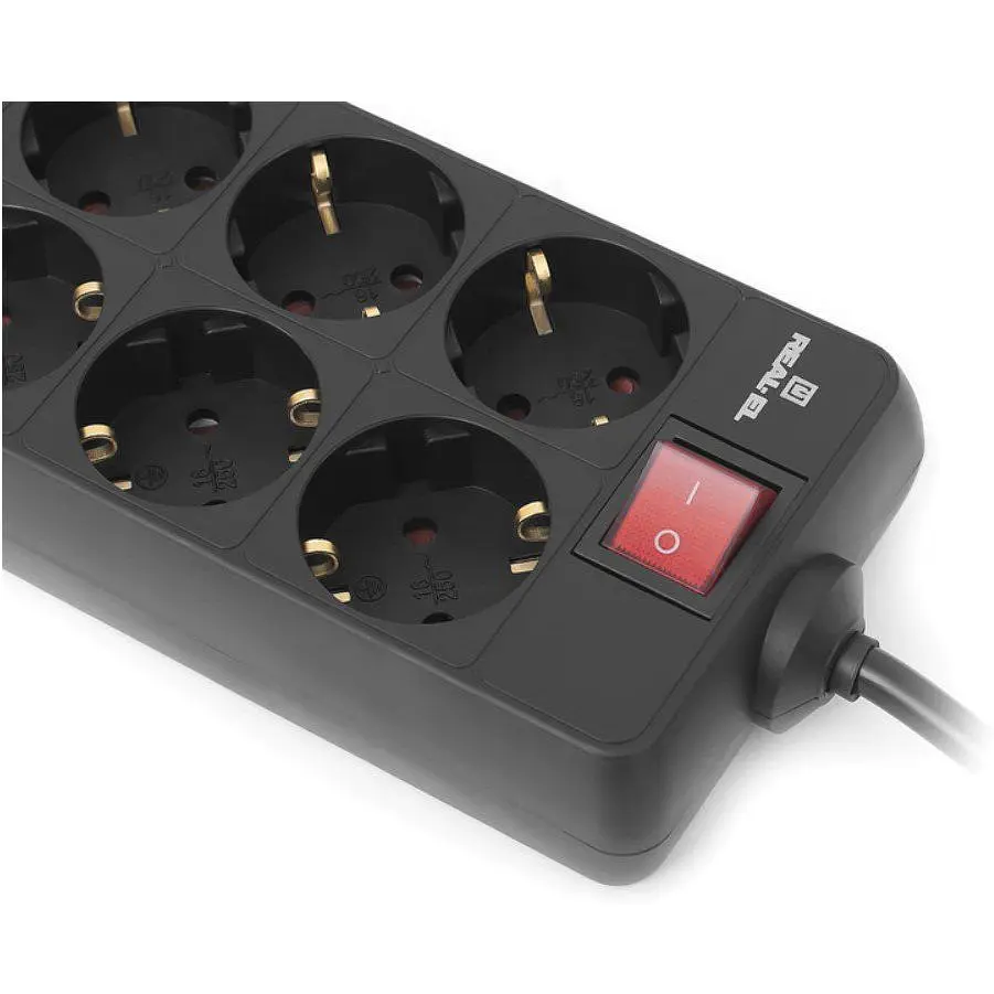 Сетевой фильтр-удлинитель Real-El RS8 5m Protect, 8 розеток, 16A, 3.6 кВт - фото 5