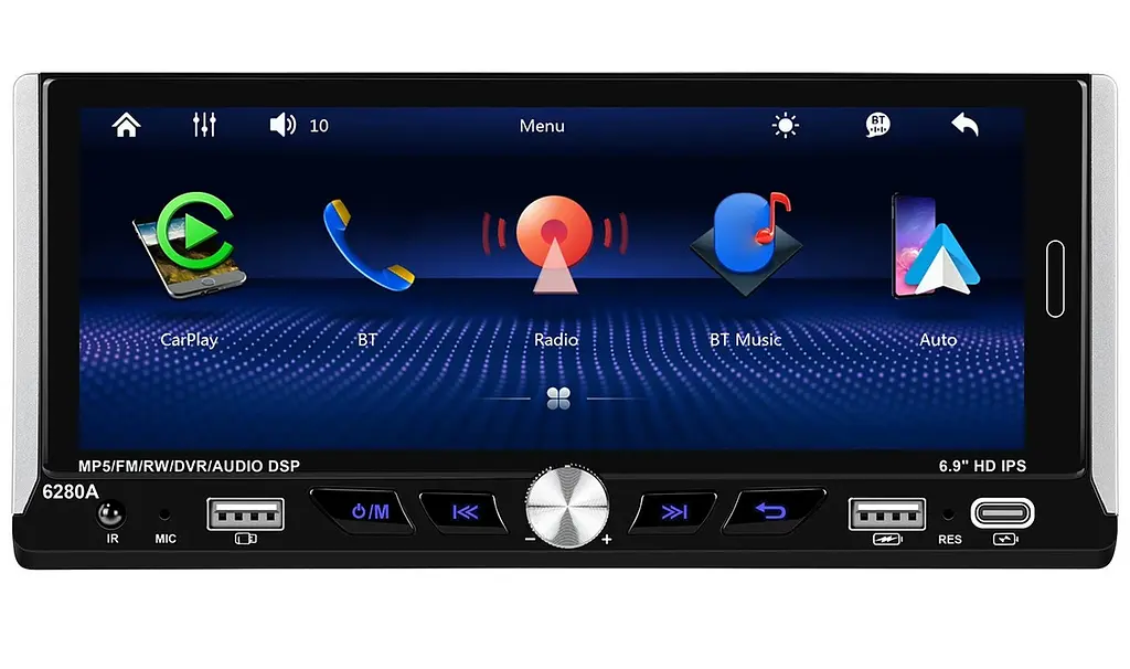Автомагнітола XPRO 1 DIN 6280A 6,9-дюймовий екран 2/32ГБ Android 13 With carplay (43201-6280A_2210) - фото 4