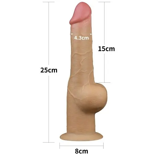 Реалістичний фалоімітатор LoveToy Dual-Layered Handle Cock, 25 см - фото 3