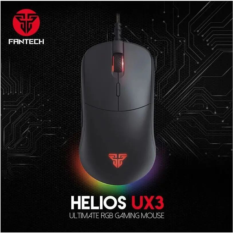 Ігрова миша Fantech UX-3 HELIOS PixArt 3389, 400IPS, 50G, 1600DPI Black - фото 9