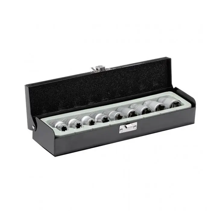Набір головок торцевих 9 штук TORX E10-E24 1/2" INTERTOOL ET-6014 - фото 2