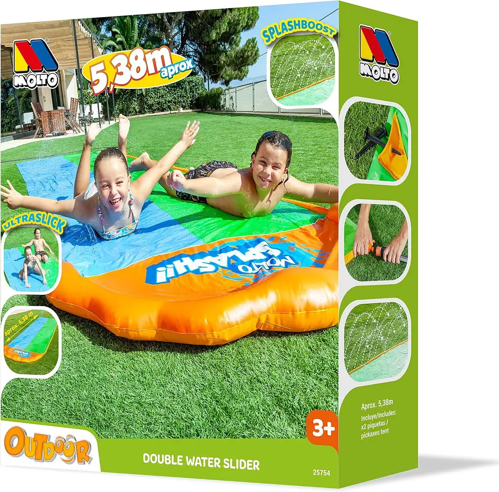 Подвійна водна доріжка для ковзання з фонтанами Water Slide 2, Molto (25754) Molto art25754 - фото 2