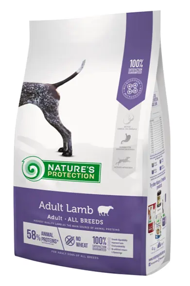 Сухий корм для дорослих собак усіх порід з ягням Nature's Protection Lamb Adult All Breeds 4 кг