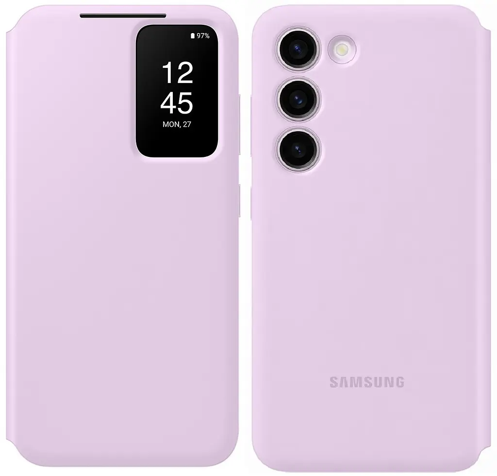 Оригінальний чохол-книжка для Samsung Galaxy S23 (6.1") S-View Clear View Cover Smart EF-ZS911CVEGRU Lilac