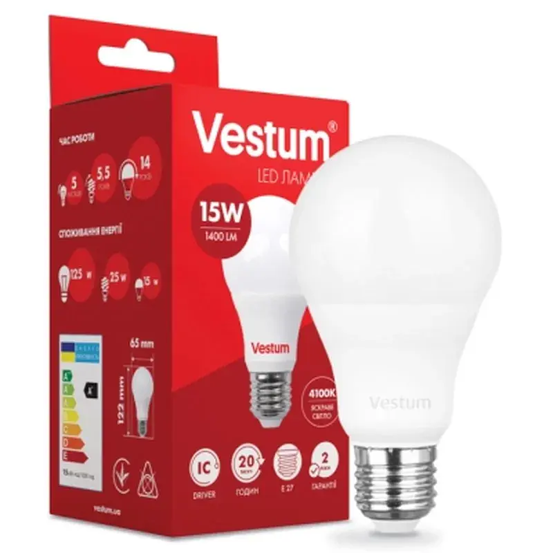Лампочка Vestum G45 6W 4100K 220V E27 (1-VS-1201) - фото 2