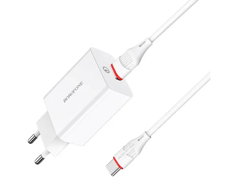 Блок живлення Borofone BA21A Long Journey 1xUSB-A + USB-C (BA21ACW) - фото 2