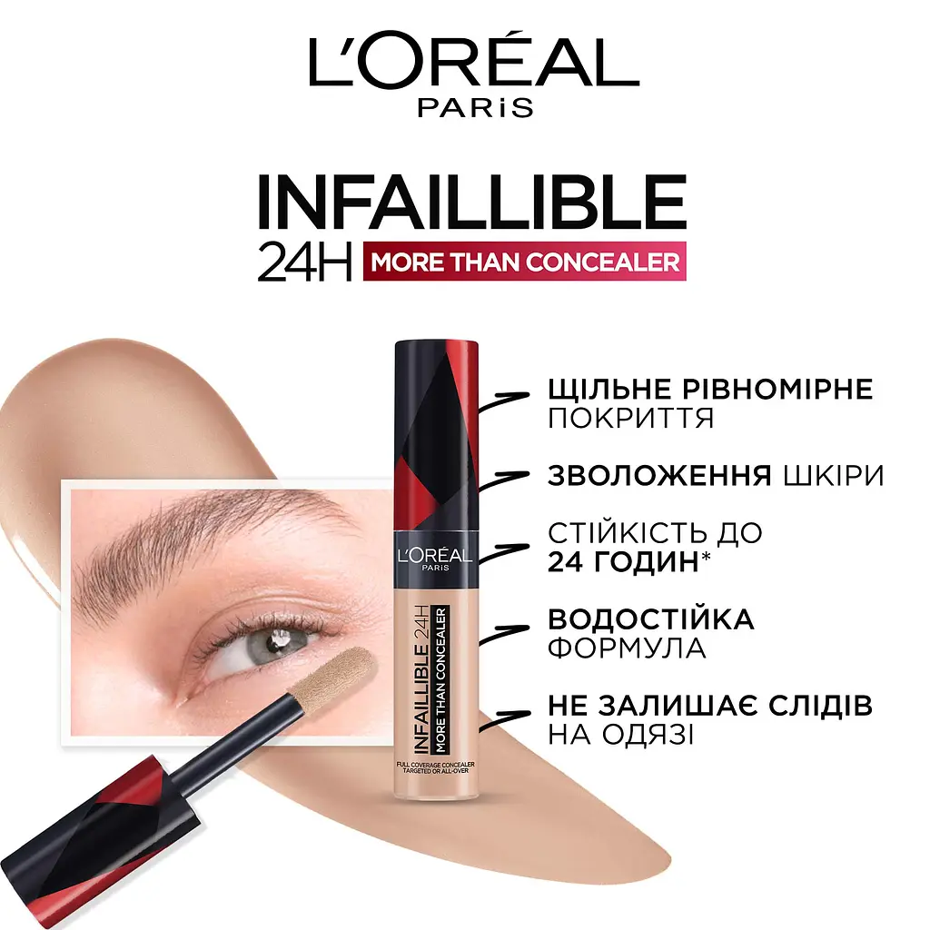 Стійкий багатофункціональний консилер для обличчя L'Oreal Paris Infaillible, відтінок 328.5, 11 мл - фото 3