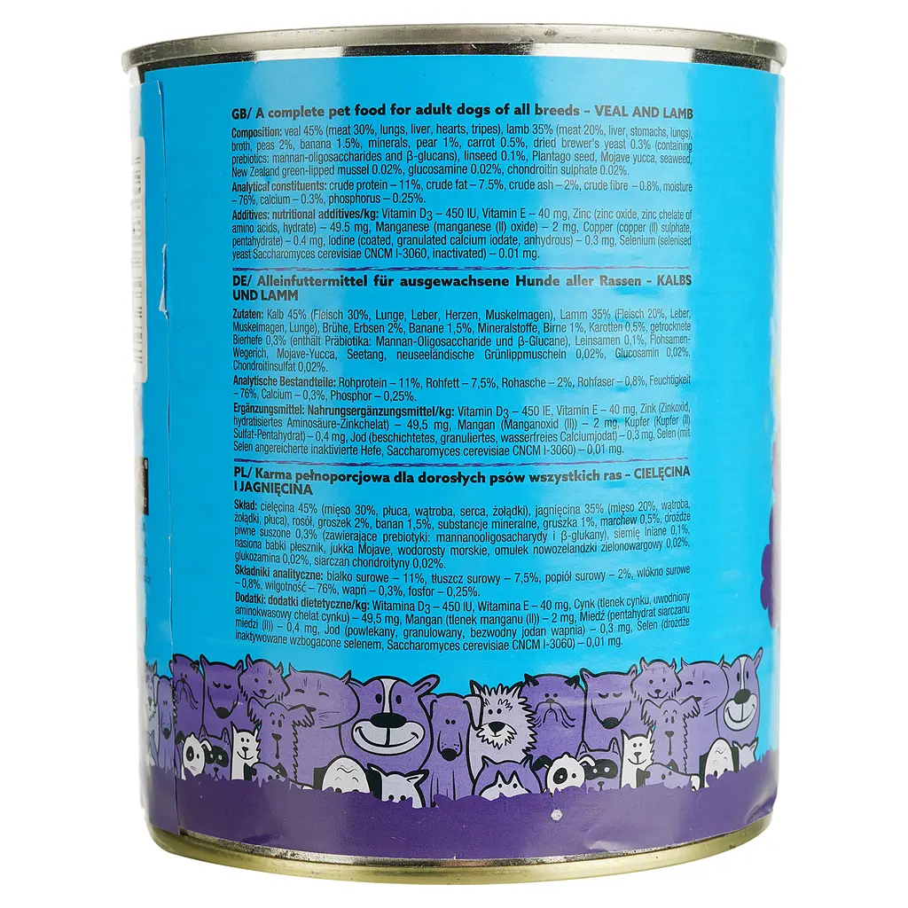Вологий корм для собак Dolina Noteci Superfood з м'ясом телятини та ягняти 800 г - фото 5