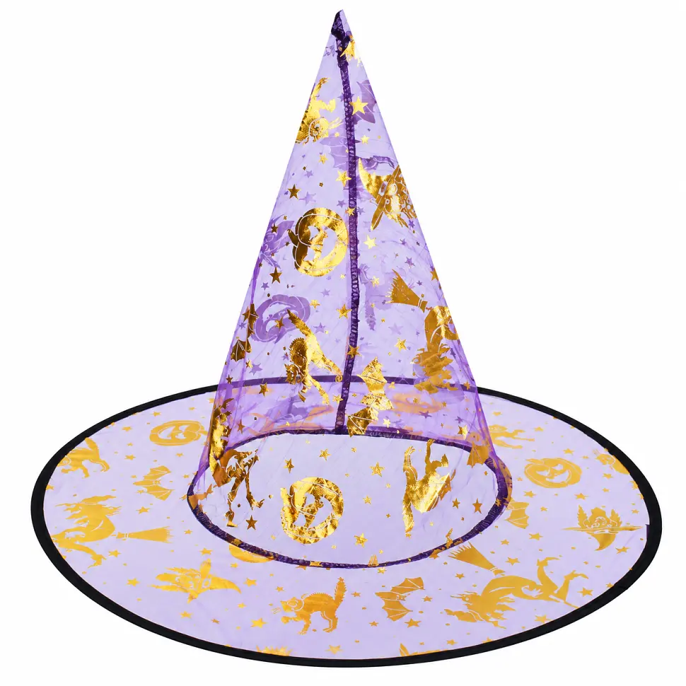 Капелюх відьми/чаклуна для свята Хелловін Bambi MK 6020(Violet) фіолетовий, 39 см