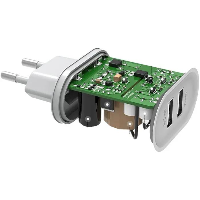 Мережевий зарядний пристрій Ugreen CD104 Dual USB Wall Charger 3.4A White (20384) [99250] - фото 2