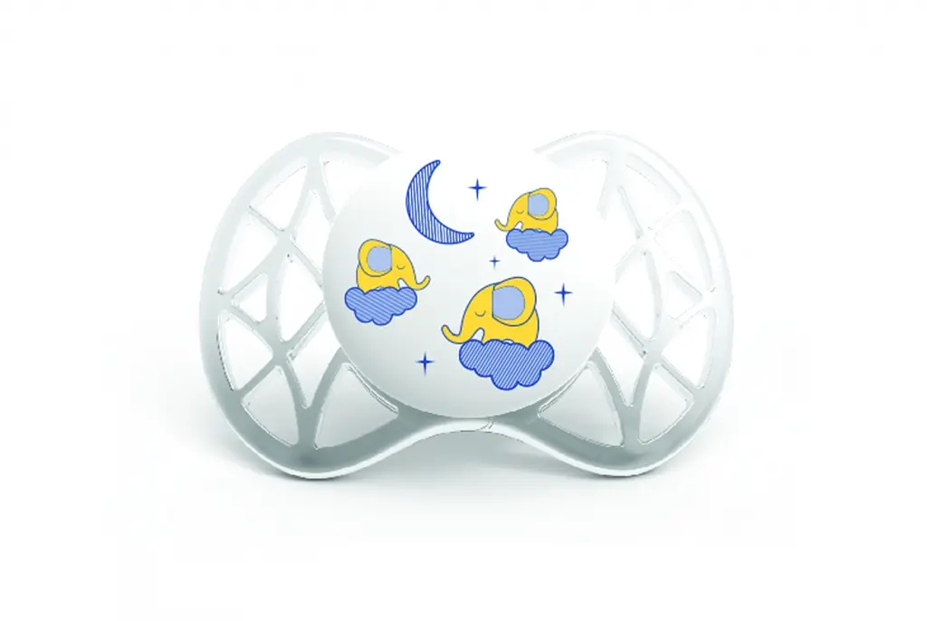Силиконовая симметричная пустышка Nuvita Air, светится в темноте, 0-3 мес., 2 шт. (NV7063) - фото 2
