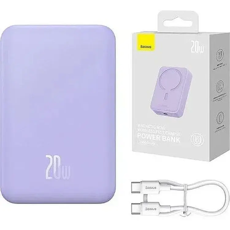 Портативна батарея Baseus Magnetic Mini Wireless Fast Charge 20000 mAh 20W PPCX150005 Purple - фото 6