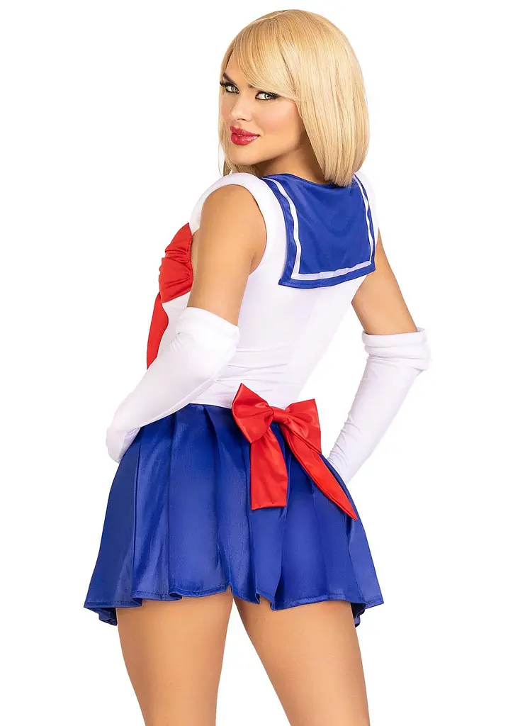 Еротичний костюм Сейлор Мун Leg Avenue Sexy Sailor S, сукня, рукавички, бант - фото 2