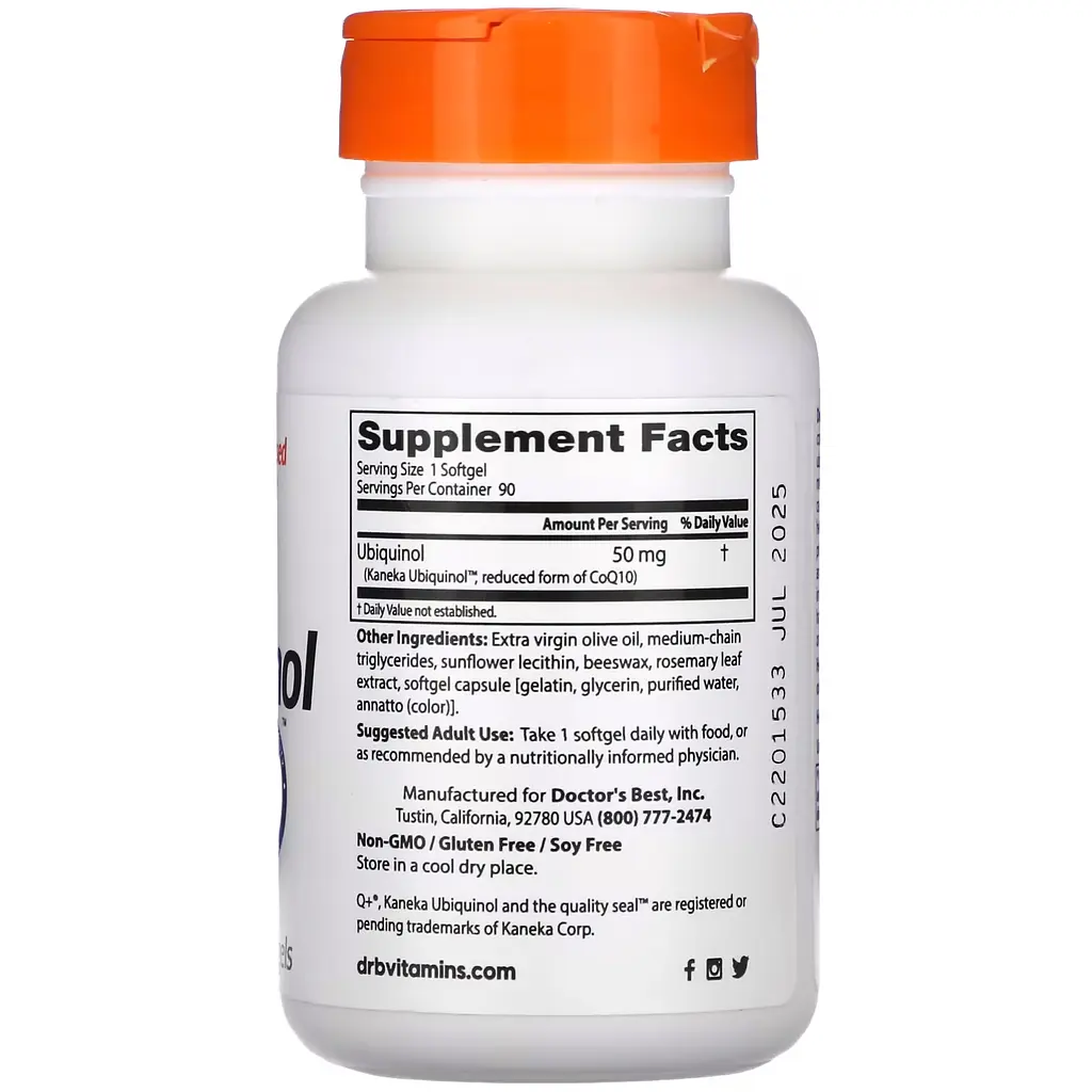 Коэнзим Doctor's Best Ubiquinol 50 мг 90 капсул (DRB-00178) - фото 2